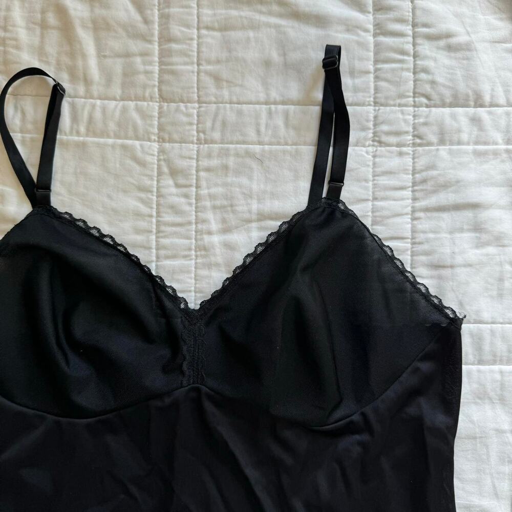 Vintage 70s 80s black lace slip dress sz 36 dainty babydoll fairy victorian - Picture 5 of 8